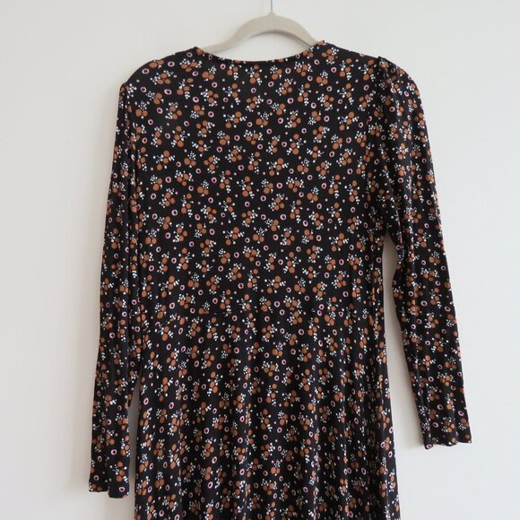 BODEN Crew Neck Jersey Midi Dress in Ditsy Dotty Floral Fall Cottagecore US 4P - Picture 10 of 15